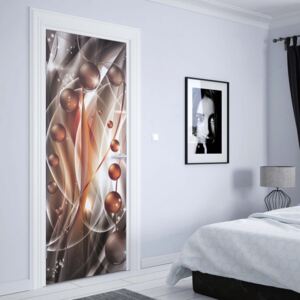 Fotótapéta ajtóra - 3D Modern Ornamental Design Orange And Grey1 | 91x211 cm
