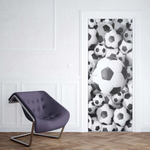 Fotótapéta ajtóra - 3D Footballs1 | 91x211 cm