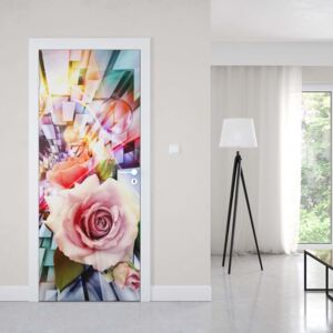 Fotótapéta ajtóra - Roses 3D Illustion Modern Multicoloured Design1 | 91x211 cm