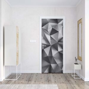 Fotótapéta ajtóra - 3D Polygon Texture Dark Grey1 | 91x211 cm