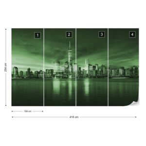 Fotótapéta - New York City Sunrise in Green Nem szőtt tapéta - 416x254 cm