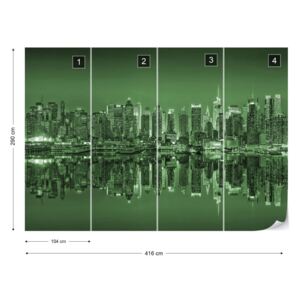 Fotótapéta - New York Reflections in Green Nem szőtt tapéta - 416x290 cm