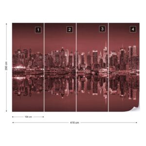 Fotótapéta - New York Reflections in Red Nem szőtt tapéta - 416x290 cm