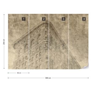 Fotótapéta - New York City Grunge II Sepia Papírová tapeta - 368x254 cm