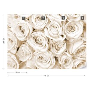 Fotótapéta - Rose Bouquet Sepia Nem szőtt tapéta - 416x290 cm