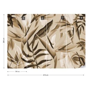 Fotótapéta - Tropicalia Sepia Nem szőtt tapéta - 416x290 cm
