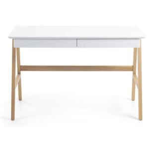 Ingo íróasztal fehér asztallappal, 120 x 60 cm - La Forma