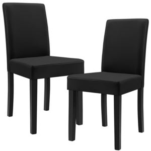 [en.casa]® Étkezőszék Zágráb párnázott műbőr szék 2 darabos szett 90 x 42 x 48 cm fekete