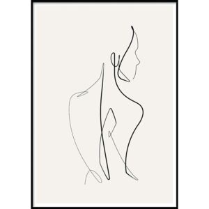 SKETCHLINE/NAKED keretezett fali kép, 40 x 50 cm