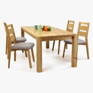 Étkező összeállítás tömörfából - Košice asztal + Virginia székek - 180 x 90 cm / 8 darab