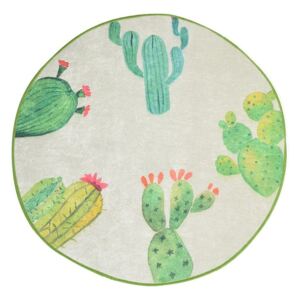 Tropica Cactus I fehér-zöld fürdőszobai kilépő, ⌀ 100 cm