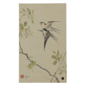 Swallows poszter kézzel készített papírból, 35 x 25 cm - BePureHome