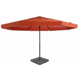 Terrakotta színű kültéri napernyő hordozható talppal