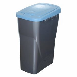 Szelektív hulladékgyűjtő kosár, 51 x 21,5 x 36 cm, kék fedél, 25 l
