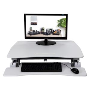COR-MoveHop Standy állítható magasságú monitor- és billentyűzettartó állvány, fehér, gázliftes BMHSTANDLBC (90 cm)