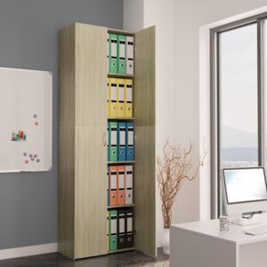 Sonoma tölgy színű forgácslap irodai szekrény 60 x 32 x 190 cm