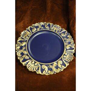 Kék-arany Milano dekor tálca 35 cm