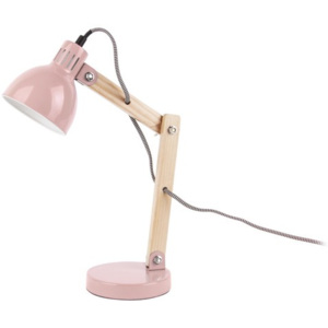 Ogle rózsaszín asztali lámpa, fa részletekkel - Leitmotiv