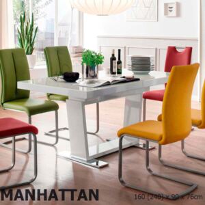 MANHATTAN Bővithető Étkezőasztal Fehér 160-240 cm