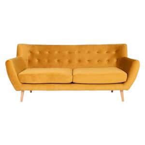MONTE sárga bársony kanapé