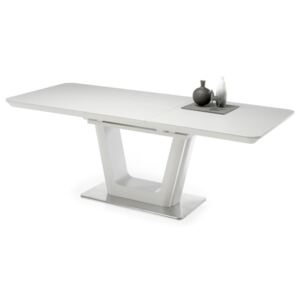 SCOTT Fehér - Világos szürke Kerámia Bővíthető Étkezőasztal 160-210cm