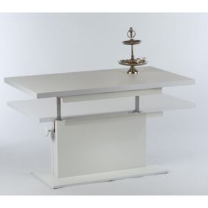MONACO Fehér Bővíthető-Összecsukható dohányzó asztal Laminált 120-160x67x59-76cm