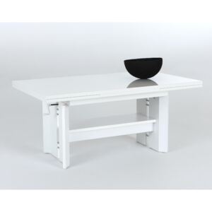 DARIO Laminált MDF Fehér Bővíthető-Összecsukható dohányzó asztal 110-180x68x50-60cm