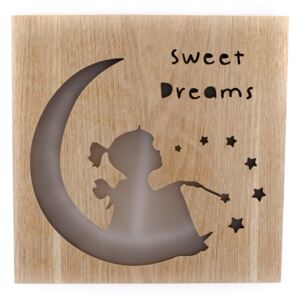 Sweet dreams fa függeszthető, világító dekoráció, 25 x 25 cm