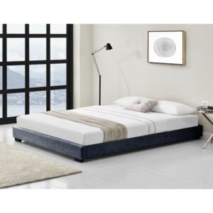 Kárpitozott ágy műbőr ágy ágykeret ágyráccsal 180x200 cm sötétszürke Corium®