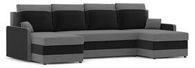 MILTON III U alakú kinyitható kanapé Szürke / fekete