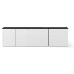 Join matt fehér TV állvány fekete márvány dekor fedlappal, 200 x 57 cm - TemaHome
