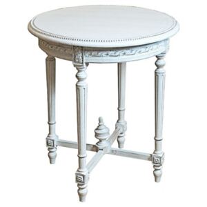 Lucile koptatott fehér barokk asztal 65x65x75 cm