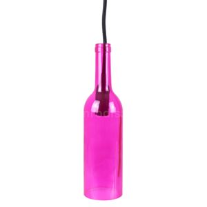 V-TAC Bottle palack üveg csillár (E14) - pink színű bura