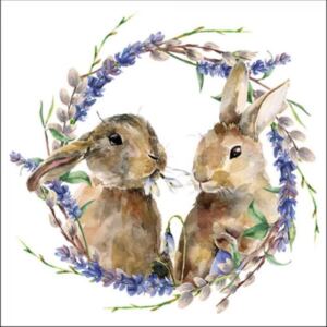 Rabbit Wreath papírszalvéta 33x33cm, 20db-os