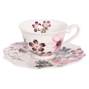 Tavaszi Virágos Porcelán eszpresszó csésze aljjal