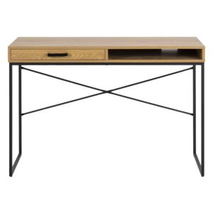 Seaford íróasztal fém alappal és tölgy díszítéssel, 110 x 45 cm - Actona