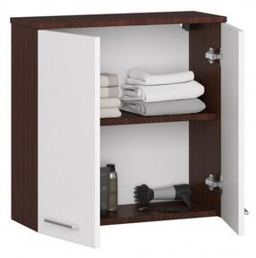 FIN W60 2D Fürdőszobai fali szekrény (wenge/fehér)