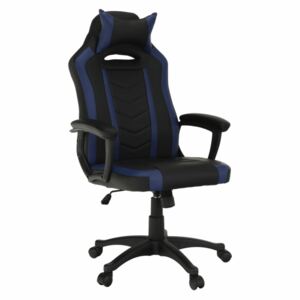 Irodai|gamer fotel, fekete|kék, AGENA