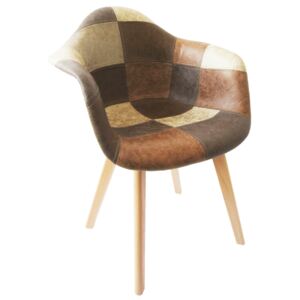 Dizájnos fotel, patchwork|bükk, TERST