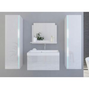 Venezia Dream II. fürdőszobabútor szett + mosdókagyló + szifon (fényes fehér)