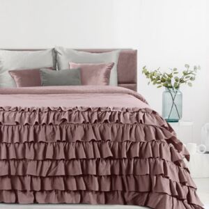 Francia rózsaszín ágytakaró fodrokkal Šírka: 220 cm | Dĺžka: 240 cm