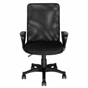 Állítható magasságú, hálós háttámlás, gurulós irodai szék, fekete