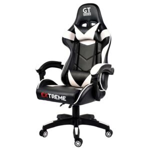 Extreme GT Gamer szék nyak-és derékpárnával - fekete-fehér