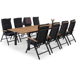 Asztal és szék garnitúra VG5252 Fekete + fa