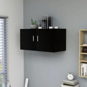 Fekete falra szerelhető forgácslap szekrény 80 x 39 x 40 cm