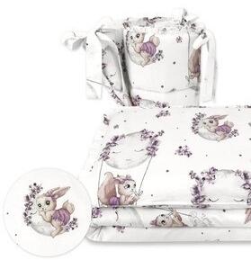 Baby Shop 3 részes ágynemű garnitúra - Holdas nyuszi lila