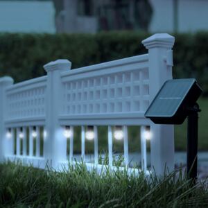LED-es szolár kerítés - hidegfehér - 4 db / szett