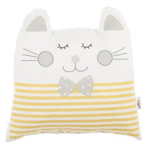 Pillow Toy Big Cat sárga pamut keverék gyerekpárna, 29 x 29 cm - Apolena