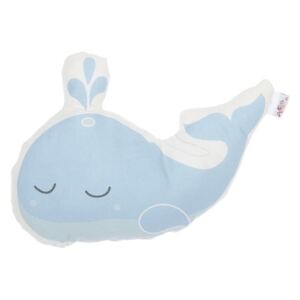 Pillow Toy Whale kék pamutkeverék gyerekpárna, 35 x 24 cm - Apolena