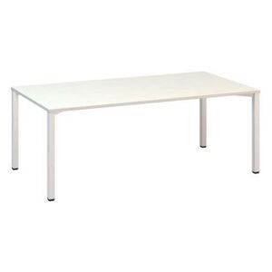 Alfa 420 konferenciaasztal fehér lábazattal, 200 x 100 x 74,2 cm, fehér mintázat